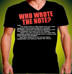 Who Wrote The Note? Men's V-Neck - Shore Store 