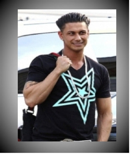 Pauly D T-Shirt Black with Teal Star - Main Image