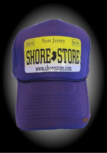Shore Store License Plate Purple Hat- Yellow Decal - Shore Store 