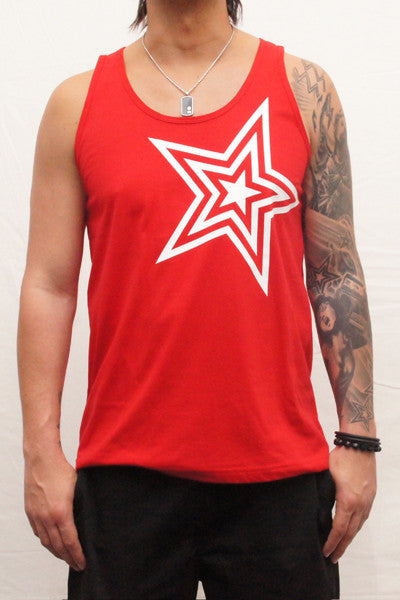 Pauly D Red Tank Top White Star M - Shore Store 