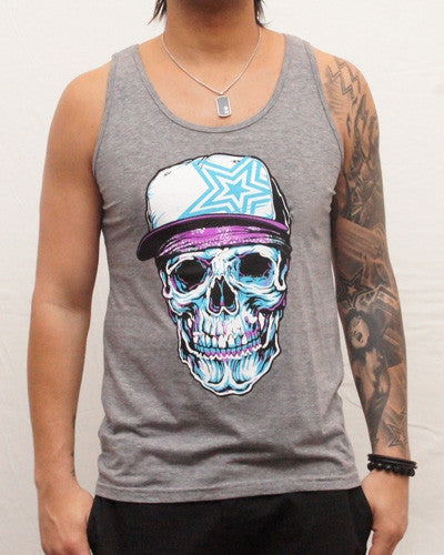 Pauly D Mens Grey Tank Top with a Skull - Shore Store 