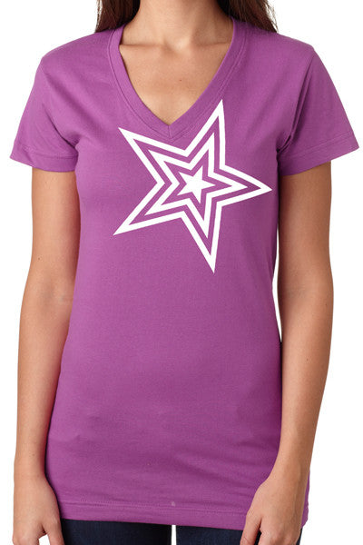 Pauly D Womens Purple V-Neck with White Star - Shore Store 