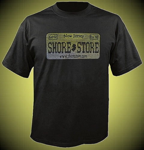 Shore Store License Plate Yellow Rhinestone T-Shirt 375 - Shore Store 