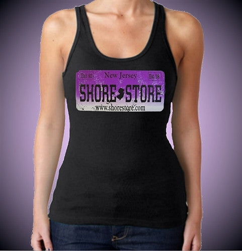 Shore Store License Plate Purple Distressed  Tank Top W  386 - Shore Store 
