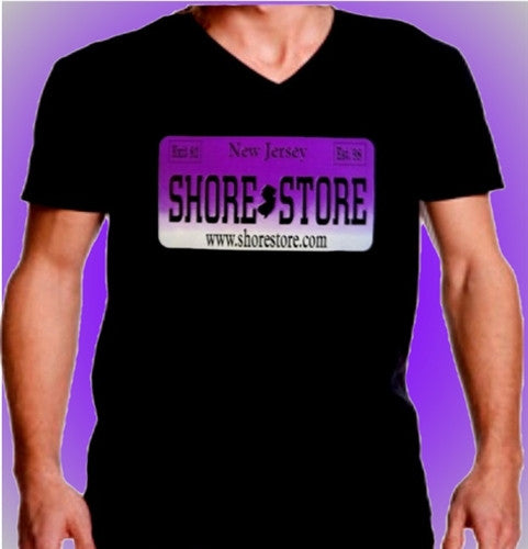 Shore Store License Plate Purple V-Neck 384 - Shore Store 