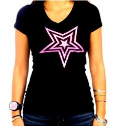 Pauly D  Black With Pink Star Womens - Shore Store 