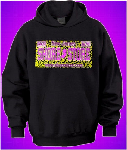 Gold Leopard License Plate Hoodie 435 - Shore Store 
