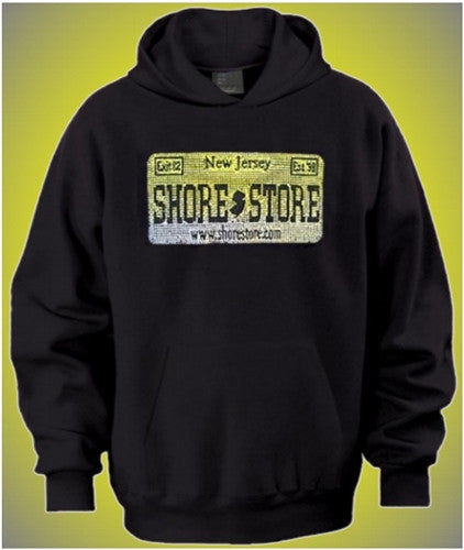 Shore Store License Plate Yellow Rhinestone Hoodie 375 - Shore Store 