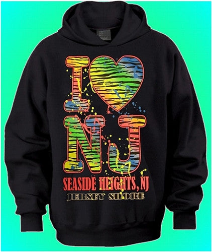 I Heart NJ Neon Tiger Hoodie 464 - Shore Store 