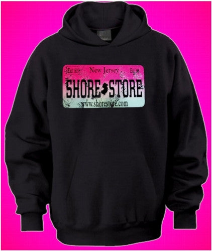 Shore Store Pink License Plate Distressed Hoodie 499 - Shore Store 