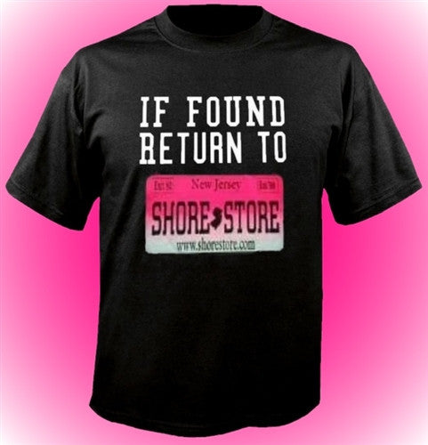 If Found Return To Shore Store Pink Plate T-Shirt 505/334 - Shore Store 