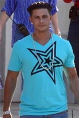 Pauly D T-Shirt Aqua with Black Star - Shore Store 